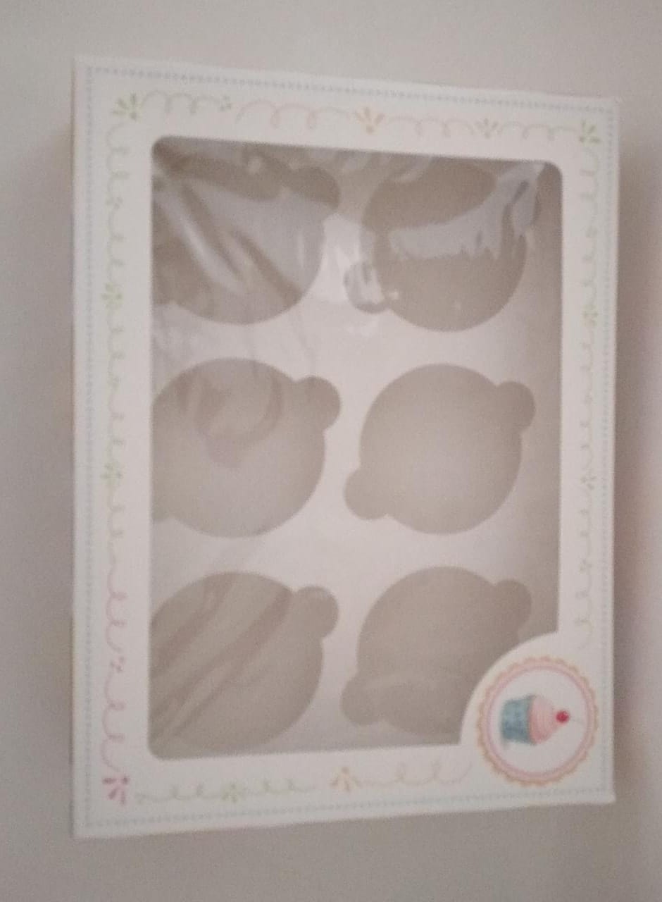 Caja cupcake 6 cavidades diseño