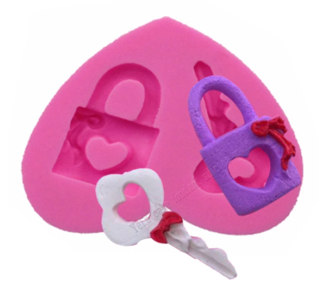 Molde silicona candado y llave