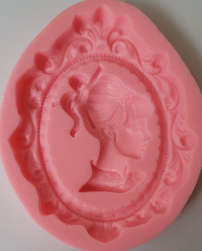 Molde silicona camafeo vintage mujer