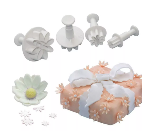 Cortador flor con expulsor 4 piezas