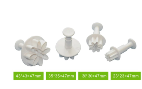 Cortador flor con expulsor 4 piezas