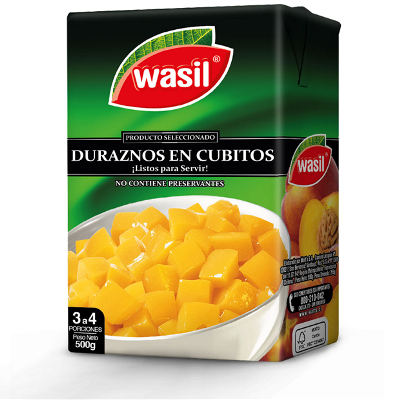 Duraznos en cubitos 500 g.