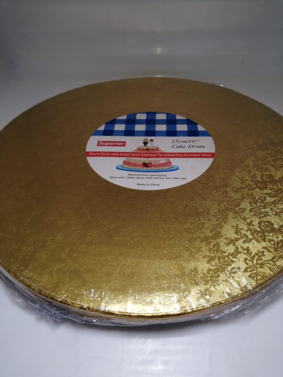 Base de plumavit para torta dorada 25 cm
