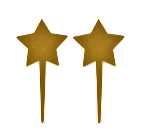 Cake topper acrílico estrella dorada