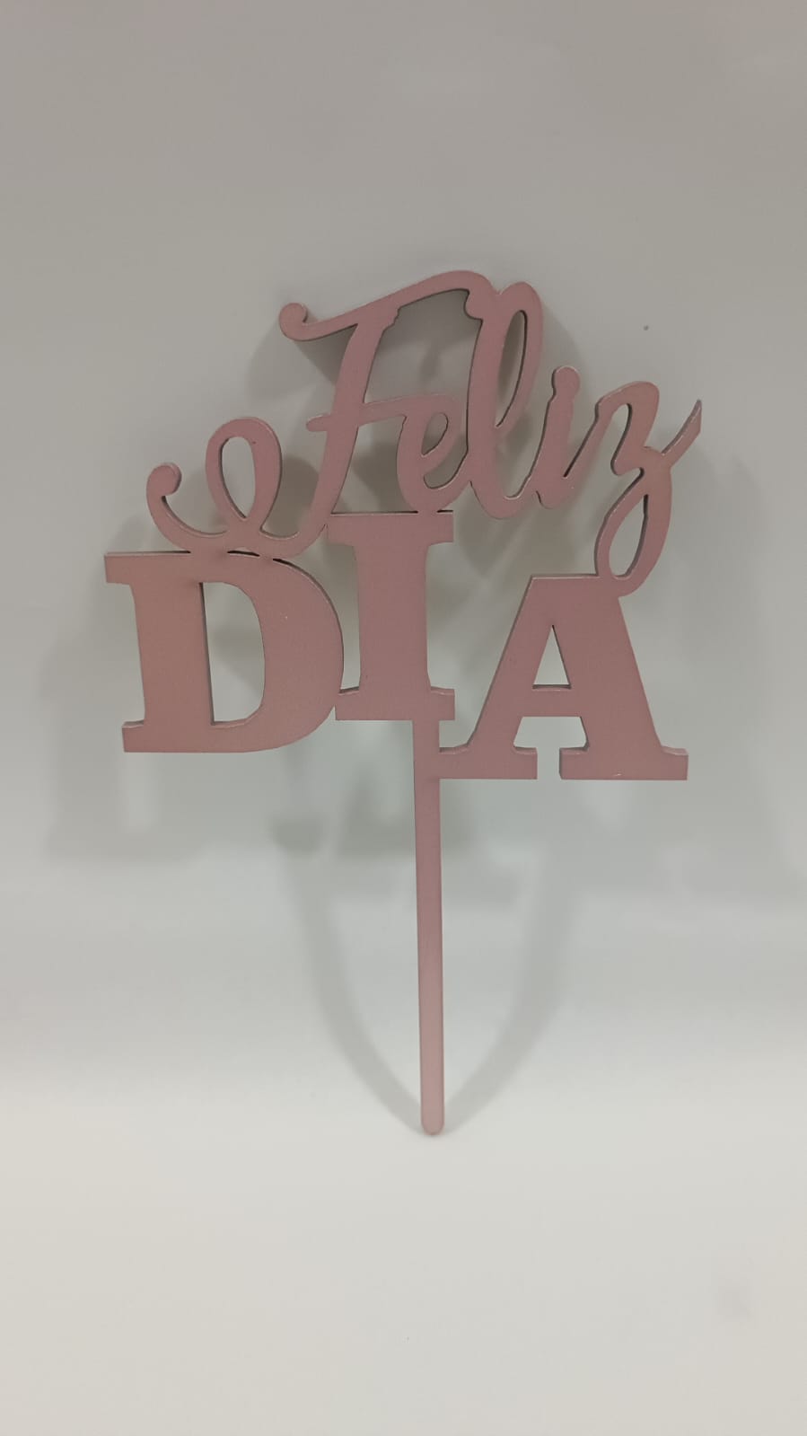 Cake topper feliz dia rosado mdf