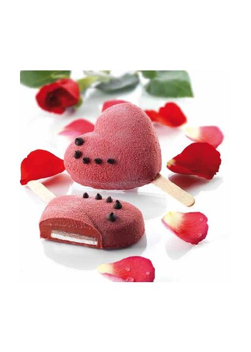 Molde helado corazon silikomart 8 cavidades