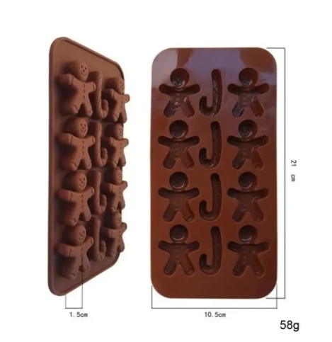 Molde silicona para chocolate galleta jengibre navidad