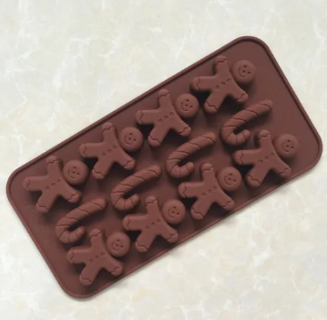 Molde silicona para chocolate galleta jengibre navidad