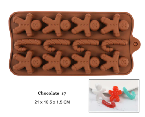 Molde silicona para chocolate galleta jengibre navidad