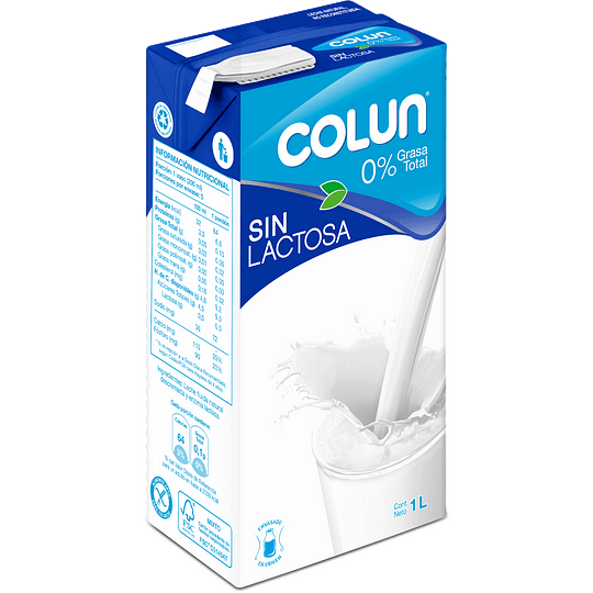Leche descremada sin lactosa 1 Lt colun