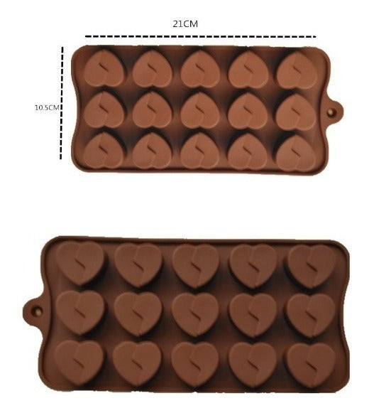 Molde silicona corazon partido