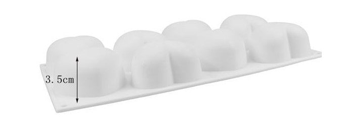 Molde de Silicona Corazones 8 Cavidades