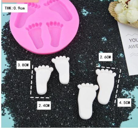 Molde fondant Baby Shower pies bebe