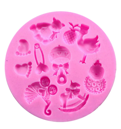 Molde de silicona Baby Shower Cigüeña Varios