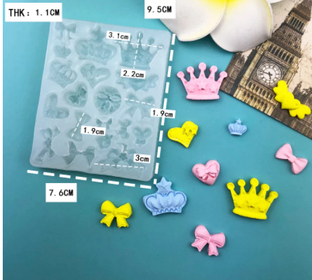 Molde de Silicona Corona y Lazos