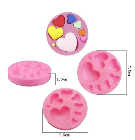 Molde de Silicona Corazones