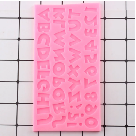 Molde silicona abecedario mayusculas y numeros