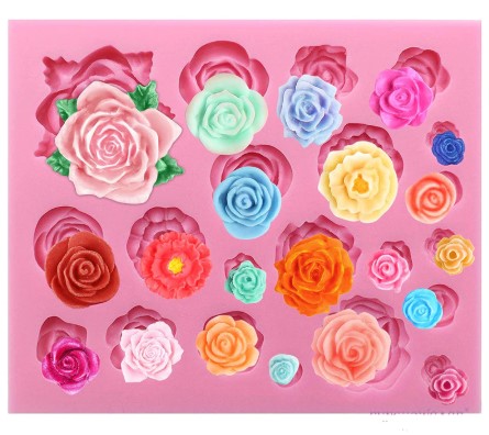 Molde silicona rosas