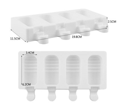 Molde de silicona para helado 4 cavidades