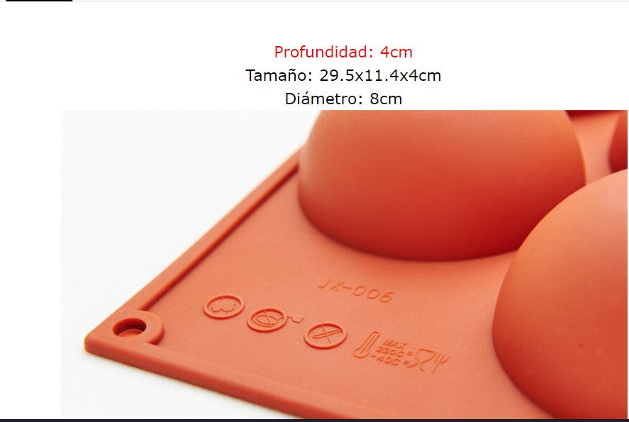 Molde de Silicona Semi Esfera