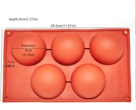 Molde de Silicona Semi Esfera