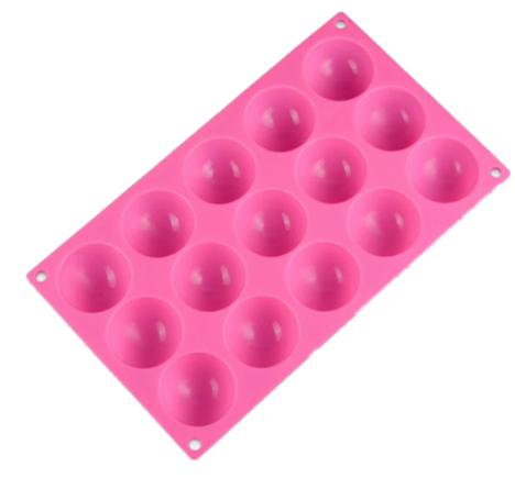 Molde silicona semi esfera 15 cavidades
