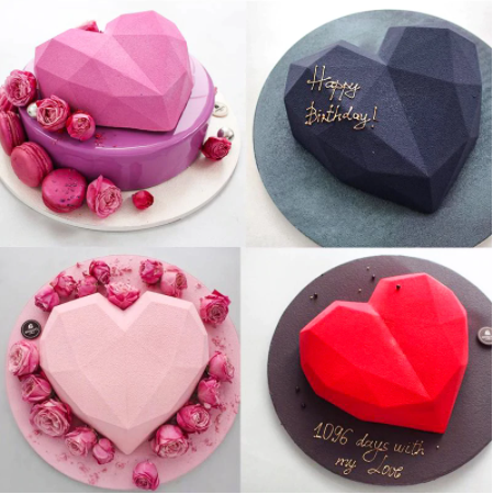 Molde de Silicona Corazon Diamante XL