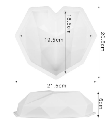 Molde de Silicona Corazon Diamante XL