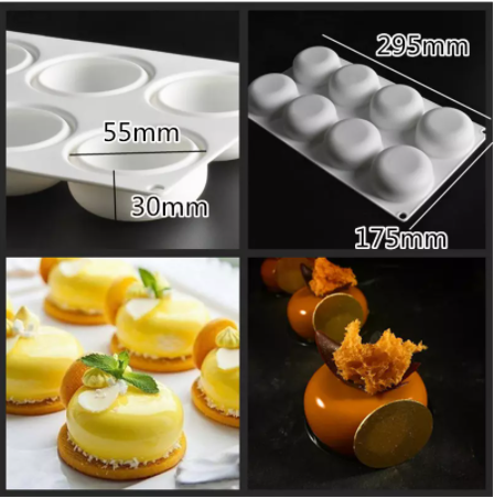 Molde de Silicona Semi esfera 8 cavidades