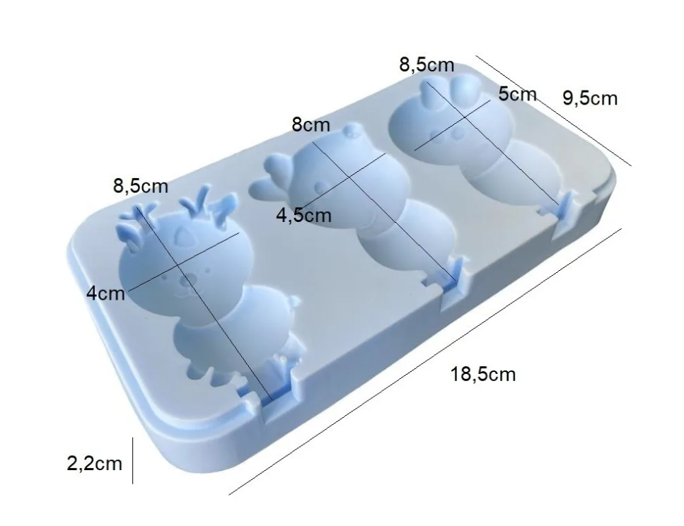 Molde silicona paleta de helado diseños