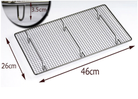 Rejilla de Enfriamiento Antiadherente 46×26 cm – Acero Inoxidable