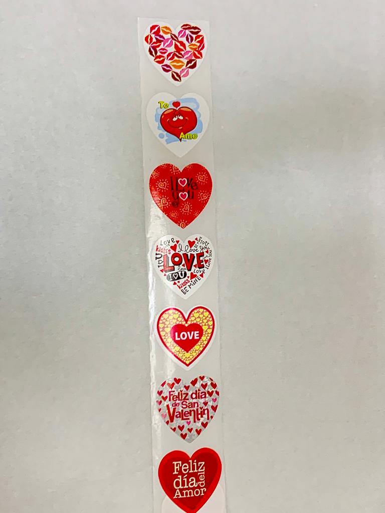 Sticker corazon san valentin 100 Unidades