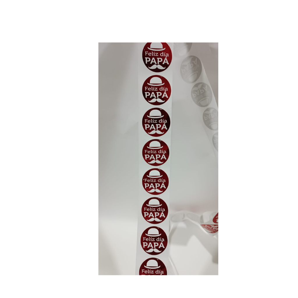 Sticker Feliz Dia Papa 100 Unidades rojo