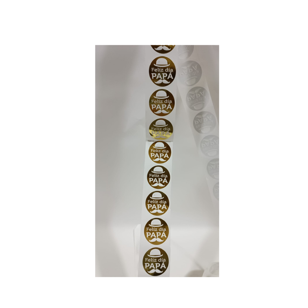 Sticker Feliz Dia Papa 100 Unidades dorado