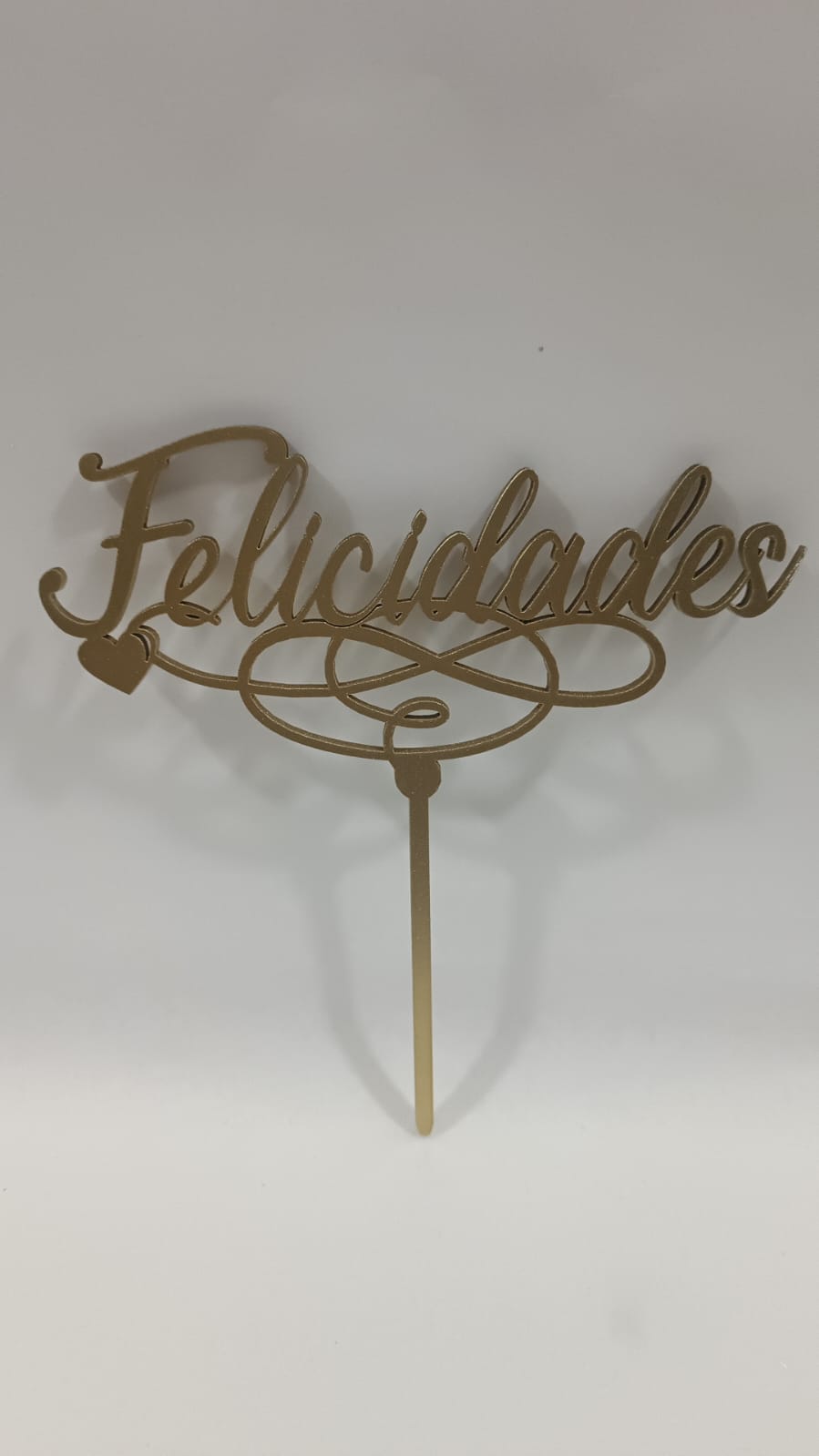 Cake topper felicidades dorado mdf