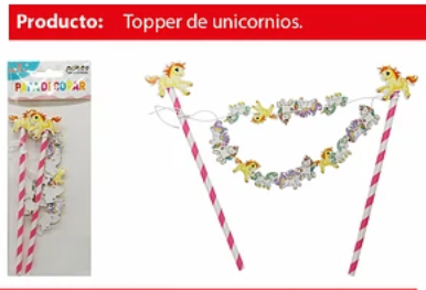 Cake topper feliz cumple unicornio