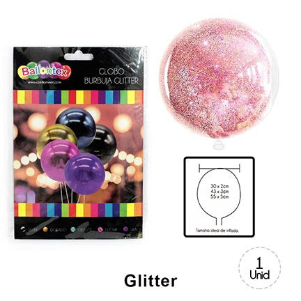 Globo burbuja glitter lila