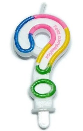 Vela signo de interrogacion colores unidad