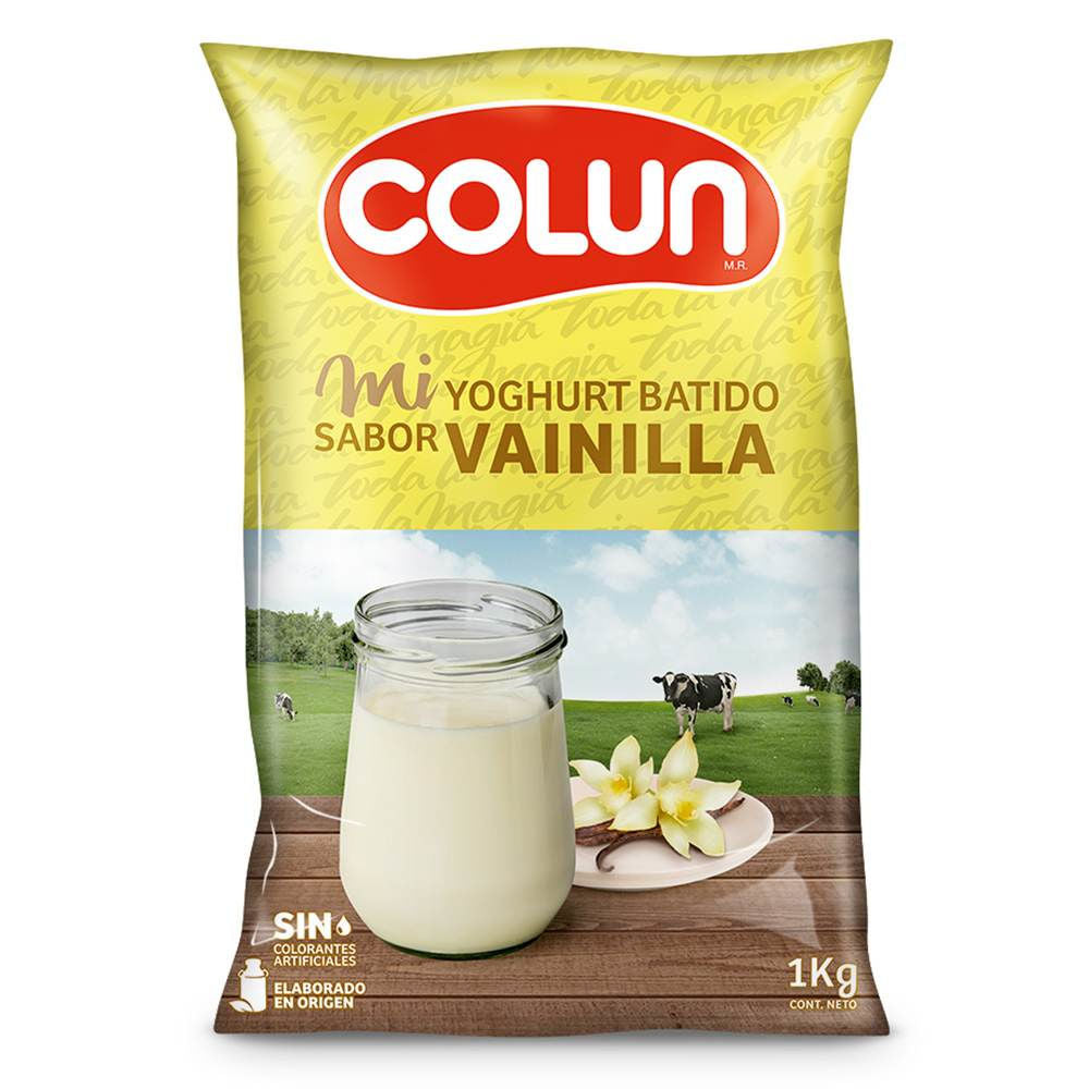 Yoghurt batido sabor vainilla bolsa 1 kg.